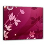 Pink Flower Art Canvas 20  x 16  (Stretched)