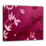 Pink Flower Art Canvas 24  x 20  (Stretched)