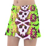 Deathrock Skull & Crossbones Tennis Skirt