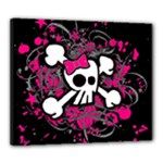 Girly Skull & Crossbones Canvas 24  x 20  (Stretched)