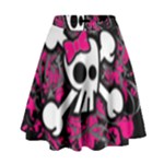 Girly Skull & Crossbones High Waist Skirt