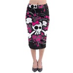 Girly Skull & Crossbones Midi Pencil Skirt