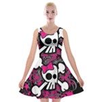 Girly Skull & Crossbones Velvet Skater Dress