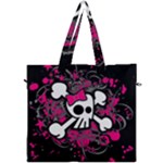 Girly Skull & Crossbones Canvas Travel Bag