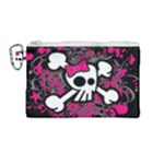 Girly Skull & Crossbones Canvas Cosmetic Bag (Medium)