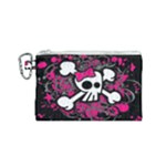 Girly Skull & Crossbones Canvas Cosmetic Bag (Small)