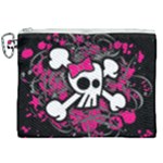 Girly Skull & Crossbones Canvas Cosmetic Bag (XXL)