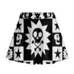 Gothic Punk Skull Mini Flare Skirt