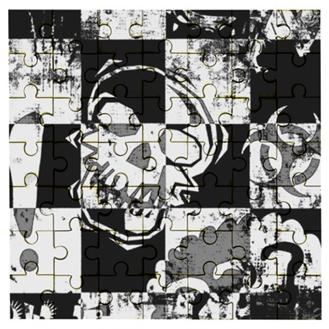 Grunge Skull Wooden Puzzle Square from mytees
