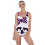 Pink Polka Dot Bow Skull Bring Sexy Back Swimsuit