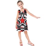 Star Checkerboard Splatter Kids  Sleeveless Dress