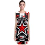 Star Checkerboard Splatter Sleeveless Velvet Midi Dress