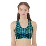 0059 Comic Head Bothered Smiley Pattern Sports Bra with Border