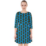 0059 Comic Head Bothered Smiley Pattern Smock Dress