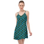 0059 Comic Head Bothered Smiley Pattern Summer Time Chiffon Dress