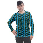0059 Comic Head Bothered Smiley Pattern Men s Pique Long Sleeve Tee