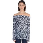 Camouflage BW Off Shoulder Long Sleeve Top