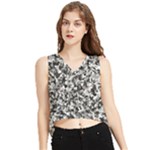 Camouflage BW V-Neck Cropped Tank Top