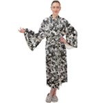 Camouflage BW Maxi Velour Kimono