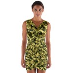 Camouflage Sand  Wrap Front Bodycon Dress