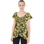 Camouflage Sand  Lace Front Dolly Top