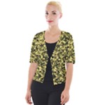 Camouflage Sand  Cropped Button Cardigan