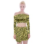 Camouflage Sand  Off Shoulder Top with Mini Skirt Set