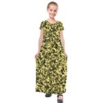 Camouflage Sand  Kids  Short Sleeve Maxi Dress