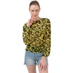Camouflage Sand  Banded Bottom Chiffon Top