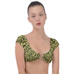 Camouflage Sand  Cap Sleeve Ring Bikini Top