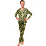 Camouflage Sand  Kid s Satin Long Sleeve Pajamas Set