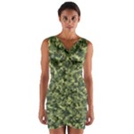 Camouflage Green Wrap Front Bodycon Dress