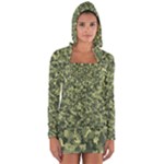 Camouflage Green Long Sleeve Hooded T-shirt