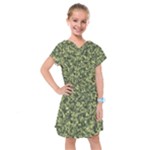 Camouflage Green Kids  Drop Waist Dress