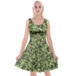 Camouflage Green Reversible Velvet Sleeveless Dress