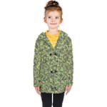 Camouflage Green Kids  Double Breasted Button Coat