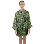 Camouflage Green Long Sleeve Satin Kimono