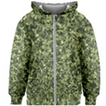 Camouflage Green Kids  Zipper Hoodie Without Drawstring