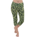 Camouflage Green Lightweight Velour Capri Yoga Leggings