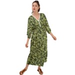 Camouflage Green Grecian Style  Maxi Dress