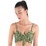 Camouflage Green Woven Tie Front Bralet