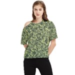 Camouflage Green One Shoulder Cut Out Tee