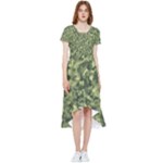 Camouflage Green High Low Boho Dress