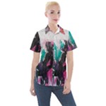 Graffiti Grunge Women s Short Sleeve Pocket Shirt