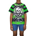 Deathrock Skull Kids  Short Sleeve Swimwear