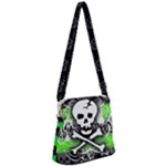 Deathrock Skull Zipper Messenger Bag