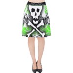 Deathrock Skull Velvet High Waist Skirt