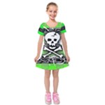 Deathrock Skull Kids  Short Sleeve Velvet Dress