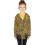 Spiral Symmetry Geometric Pattern Black Backgrond Kids  Double Breasted Button Coat