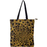 Spiral Symmetry Geometric Pattern Black Backgrond Double Zip Up Tote Bag